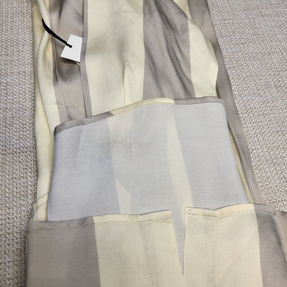 Honor The Gift Women's Striped Button-Up Shirt Dress Grey Casual Long Sleeve Med - Picture 14 of 15